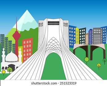 Tehran city illustration