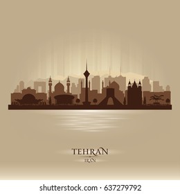 Tehran Iran city skyline vector silhouette illustration