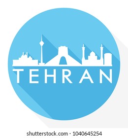 Tehran Iran Flat Icon Skyline Silhouette Design City Vector Art