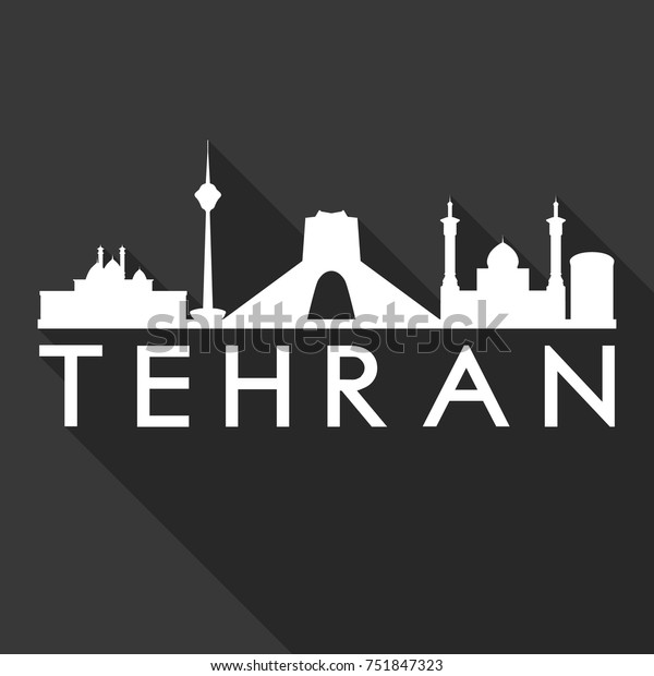 Tehran Iran Flat Icon Skyline Silhouette Design City Vector Art Famous