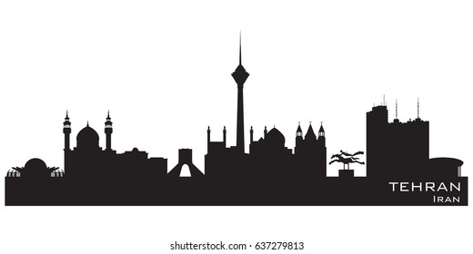 Tehran Iran skyline Detailed vector silhouette