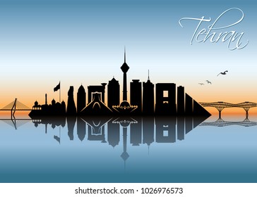 Tehran skyline - Iran - vector illustration