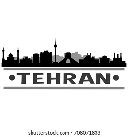 Teerã Skyline Silhueta Cidade Vetor Design Arte