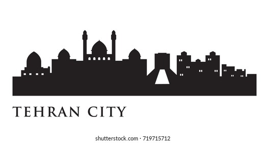 Tehran Skyline Silhouette Skyline  Vector City Design
