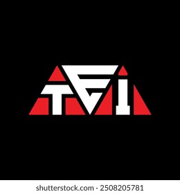 TEI triangle letter logo design with triangle shape. TEI triangle logo design monogram. TEI triangle vector logo template with red color. TEI triangular logo Simple, Elegant, and Luxurious design.