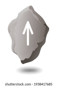 TEIWAZ STONE RUNE ON A WHITE BACKGROUND IN VECTOR