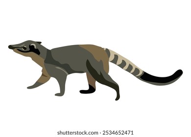 tejon animal which is translated as badger. walking on a ground. illustrated in cartoonish style