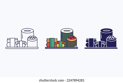 Tekka Maki sushi icon Vector illustration