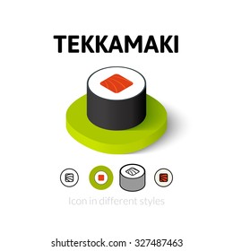 Tekkamaki icon, vector symbol in flat, outline and isometric style