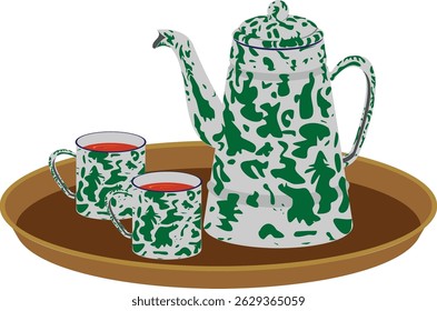 Teko blirik is a traditional Javanese tea drinking equipment, suitable for book illustrations, menu books, posters, brochures, leaflets related to traditional drinks, flat vector design