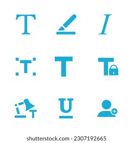 Teks flaches Set Symbol, Vektorsymbol