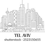 Tel Aviv City Line Draw Free Vector