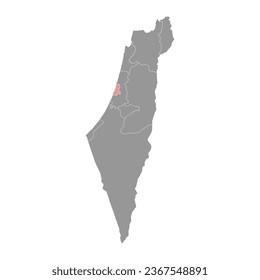 Tel Aviv District map, administrative division of Israel.