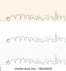 Tel Aviv Hand Drawn Skyline