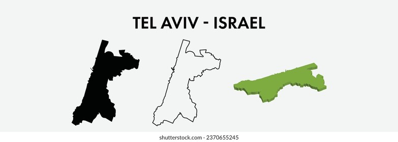 Tel aviv israel city map set vector illustration design isolated on white background. Concept of travel and geography.