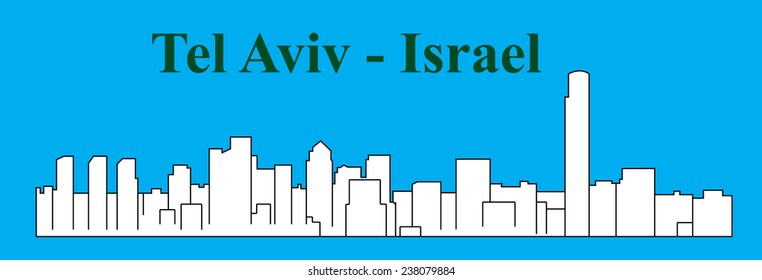 Tel Aviv, Israel (city silhouette)