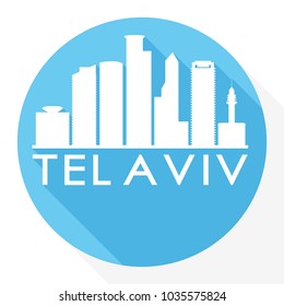 Tel Aviv Israel Flat Icon Skyline Silhouette Design City Vector Art