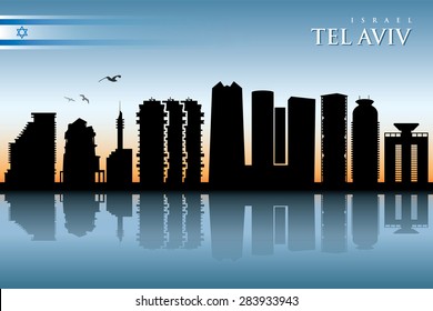 Tel Aviv, Israel skyline - vector illustration