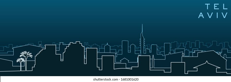 Tel Aviv Multiple Lines Skyline and Landmarks