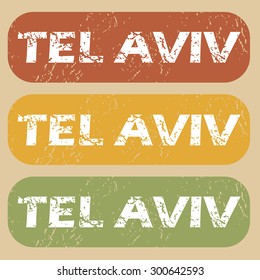 Tel Aviv on colored background