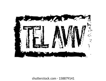 Tel Aviv Passport Style Stamp. Vector