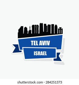 Tel Aviv ribbon banner - vector illustration