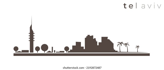 Tel Aviv Simple Monochrome Stylish Skyline