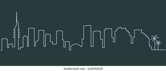 Tel Aviv Single Line Skyline