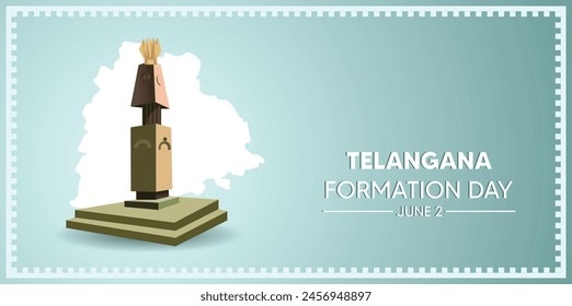 Telangana Formation Day 2nd June Telangana Martyrs Memorial vector poster