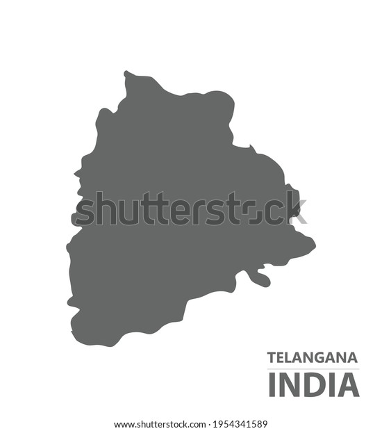 Telangana India Vector Map White Background Stock Vector (Royalty Free ...