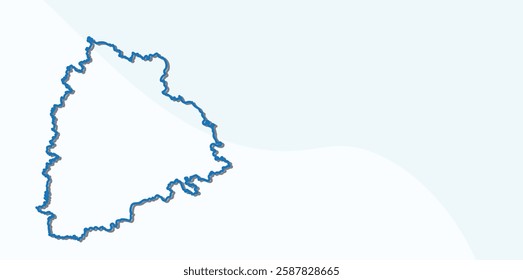 Telangana  map outline vector design