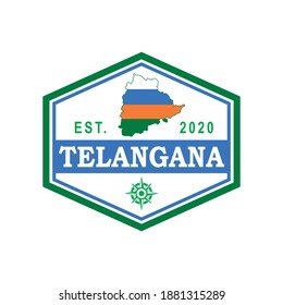 Vector de mapa de Telangana , logotipo de India
