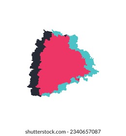 Telangana Karte - Weltkarte Internationale Vektorvorlage. Indische Region Silhouette Vektorgrafik