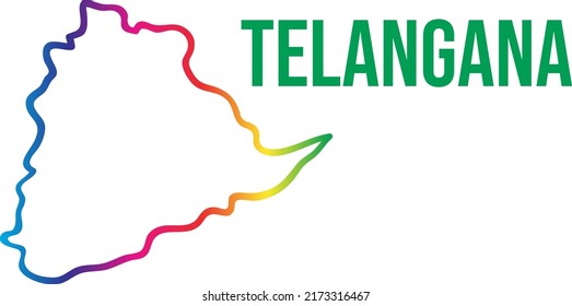 Telangana state colorful gradient linear map