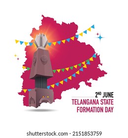 Telangana state formation day celebration - Telangana Martyrs Memorial with buntings