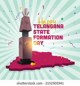 Telangana state formation day celebration confetti around