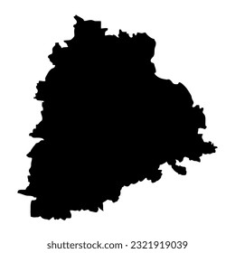 Telangana state map, administrative division of India. Vector illustration.