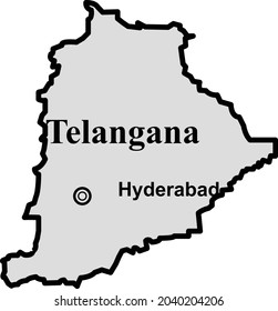 telangana state map, Indian state border