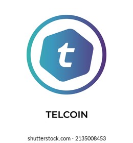 Telcoin Cryptocurrency token icon. TEL token symbol. Cryptocurrency vector icon. Flat Vector illustration - Vector