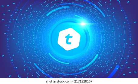 Telcoin (TEL) coin banner. TEL coin cryptocurrency concept banner background.