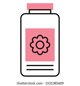 Telcum Powder Jar Container Vector Icon Concept