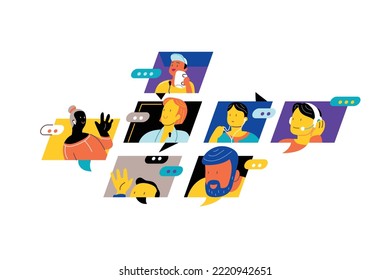 Tele Education Conference Vector Illustration