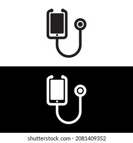 Tele Medicine Icon Isolated Of Flat Style Design. Online Consultation Medic Icon