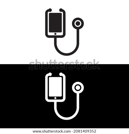 Tele medicine icon isolated of flat style design. online consultation medic icon