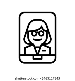 Tele medicine icon in thin line style. Vector illustration graphic design