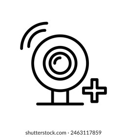 Tele medicine icon in thin line style. Vector illustration graphic design