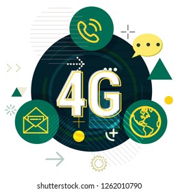 Telecom Technology 4G - Concept Illustration as EPS 10 File
