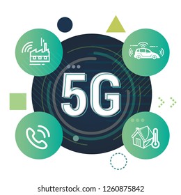 Telecom Technology 5G Advantage Illustration as EPS 10 File