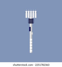 Telecom Turm oder Transmitter, Vektorgrafik. Drahtloser Kommunikationssender, zellulare Antenne, Datenübertragung über Blau. Telekommunikation, Netz, Internet, Fernsehen, Funkkonzept
