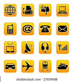 Telecom and transportation vector icons